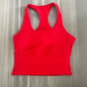 Halara red padded sports tank top